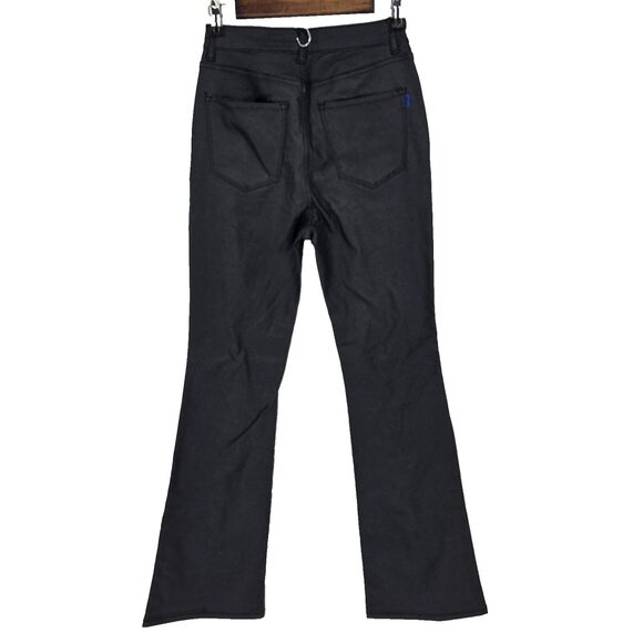 NWT Vibrant Coated Black Wide Leg High Waist Jeans 11 - Picture 6 of 6